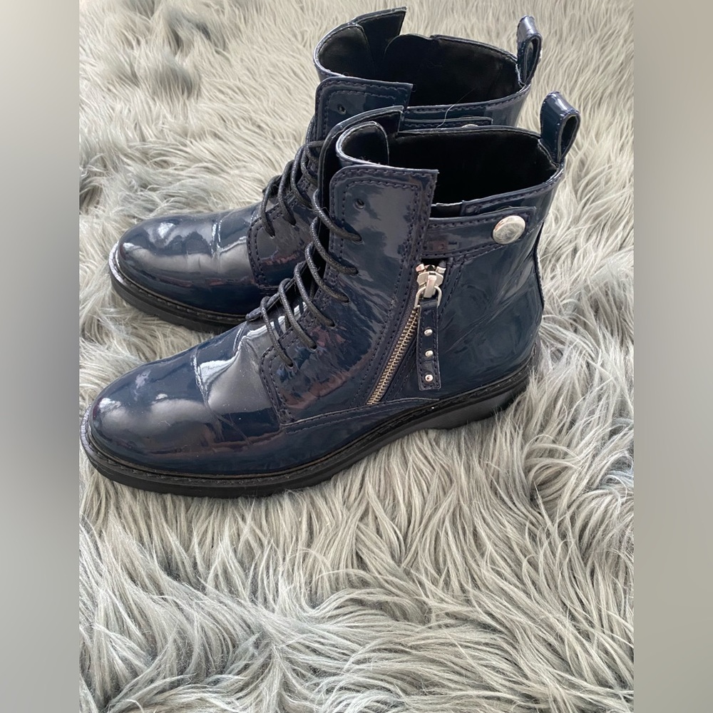 Armani Exchange Blue Combat Boots